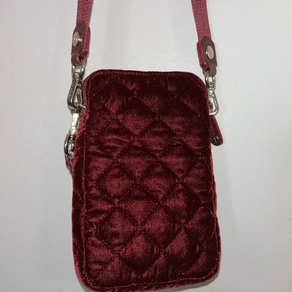 MZ Wallace Burgundy Velvet Crossbody Bag - Picture 5 of 8